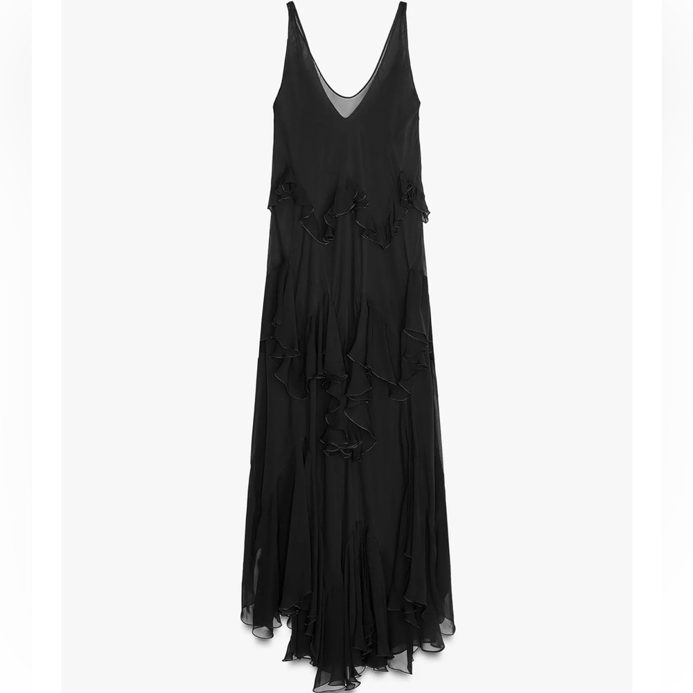 Zara ZW collection long ruffle dress